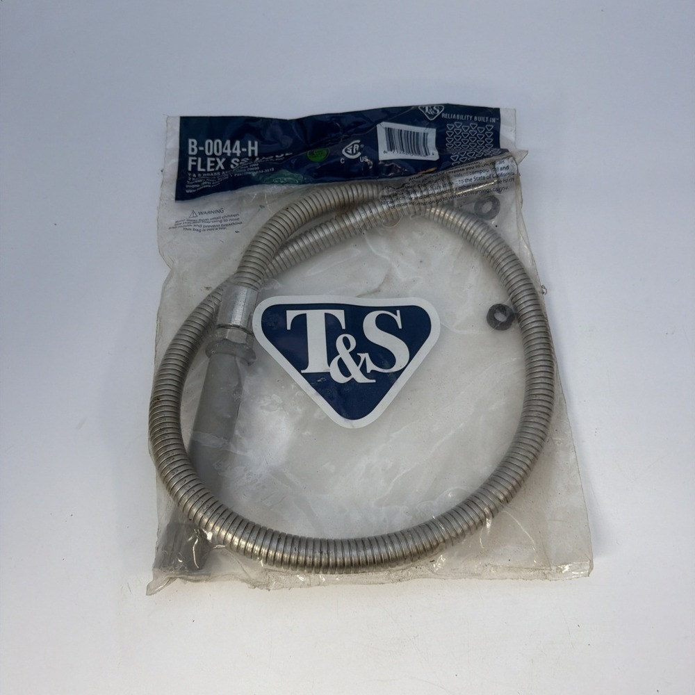 T&S Brass B-0044-H Hose 44" Flexible Stainless Steel with Gray Handle